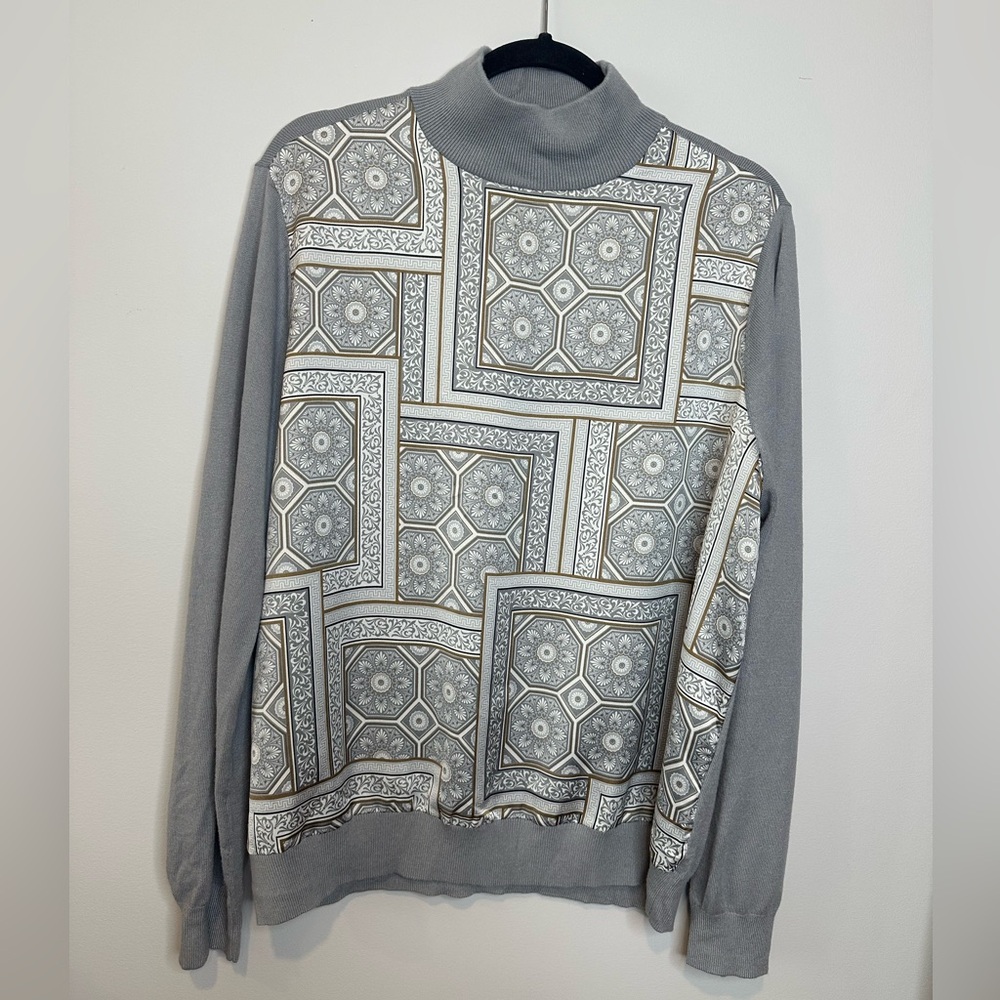 Ann Taylor Women’s Pullover Stylish Gray Patterned Sweater Sz XL NWT